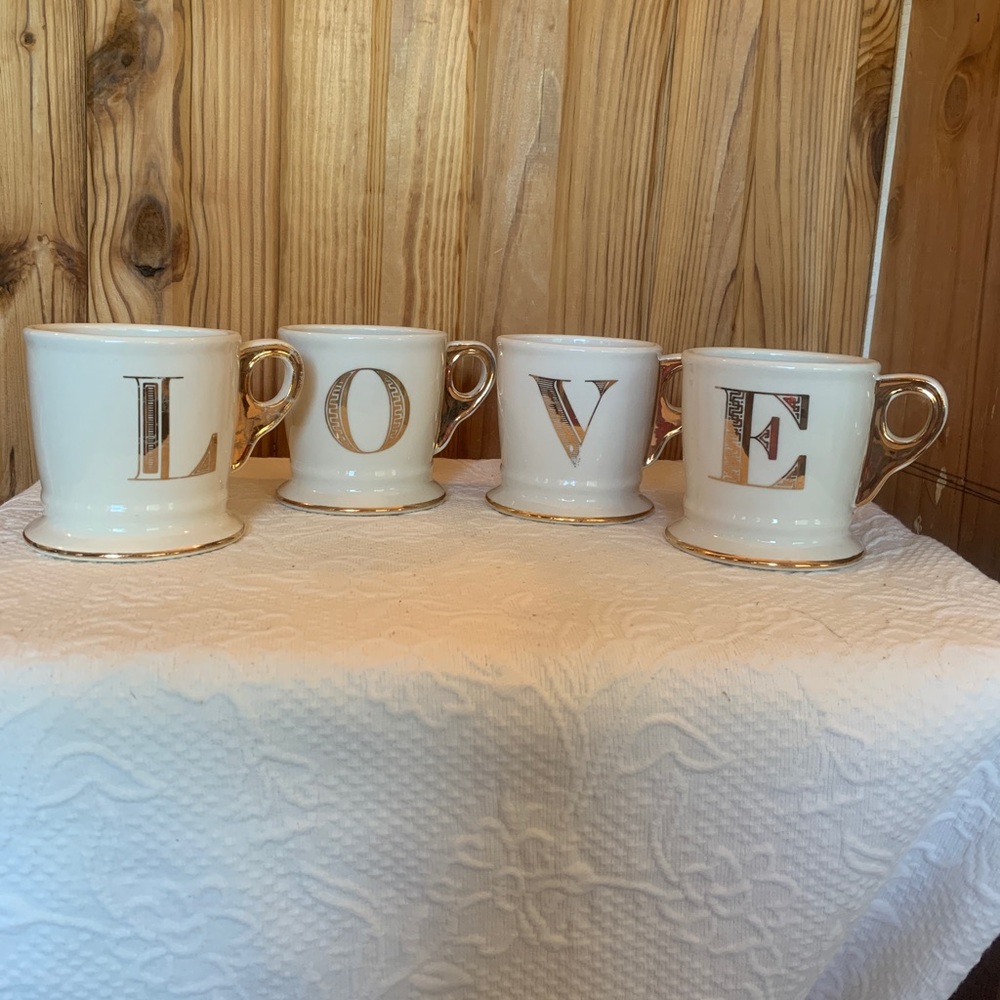 Anthropologie Letter Mugs